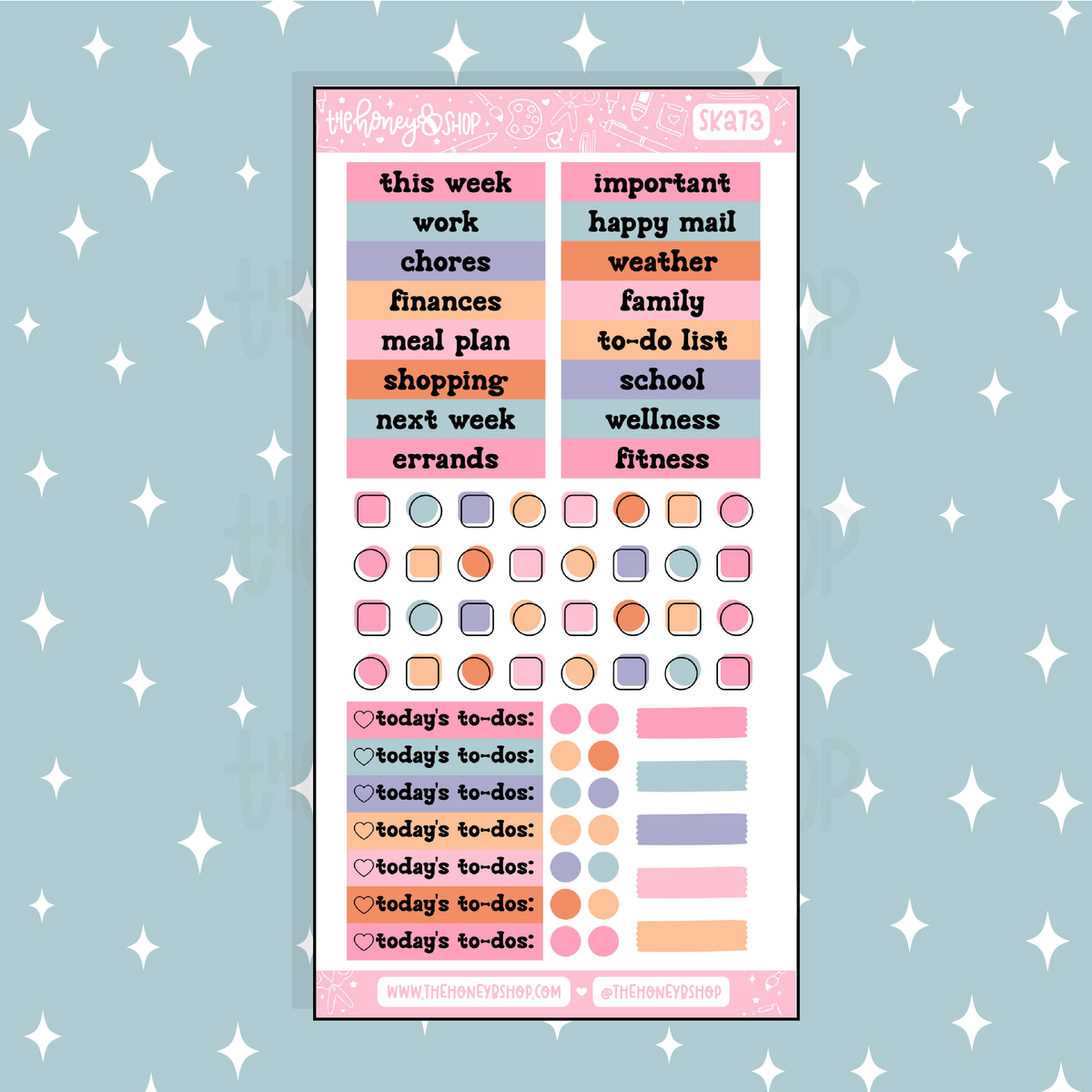 Desert Charm Headers + Bullet Points Doodle Sticker | A La Carte