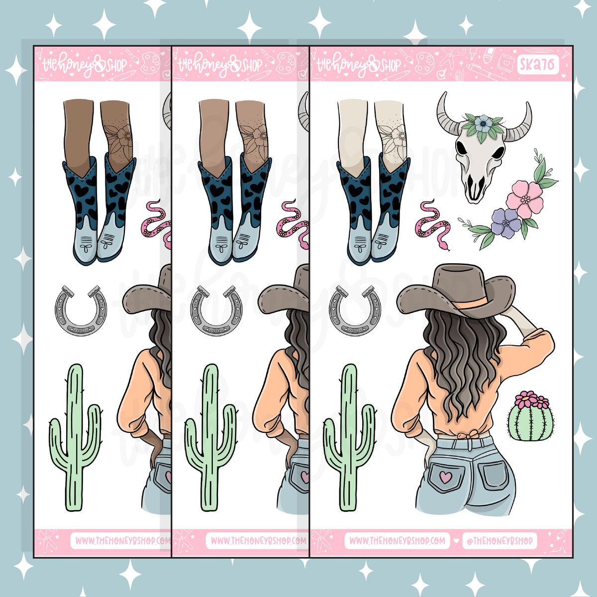 Desert Charm Large Babe Deco Doodle Sticker | A La Carte | Choose your Skin Tone!