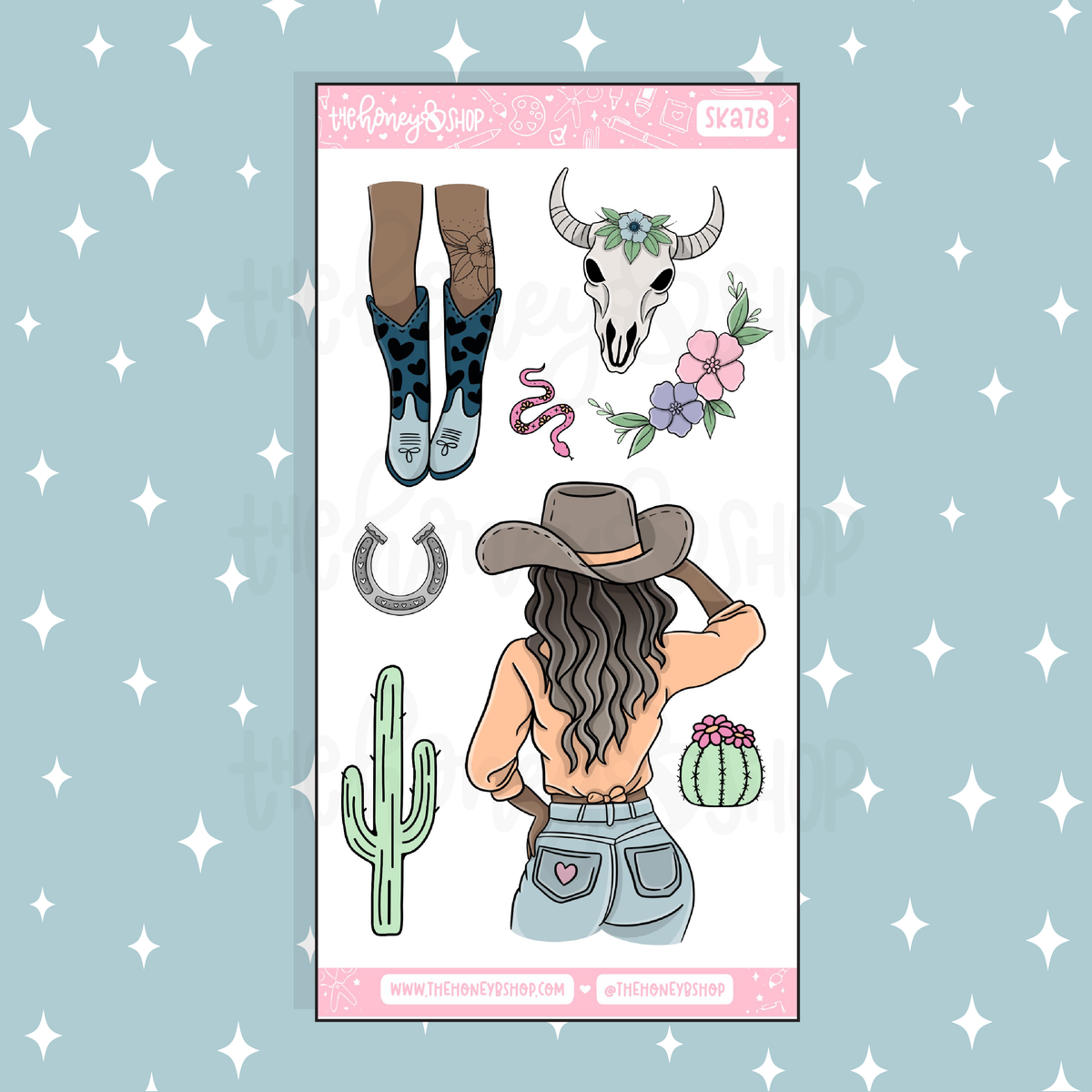 Desert Charm Large Babe Deco Doodle Sticker | A La Carte | Choose your Skin Tone!