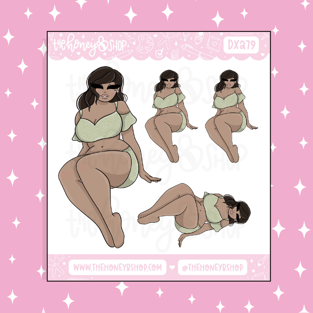 Poolside Babe Doodle Sticker | Choose your Skin Tone!