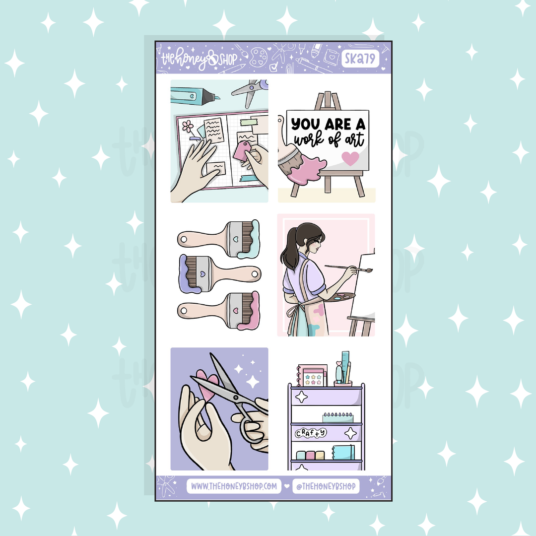 Crafty AF Full Boxes Doodle Sticker | A La Carte | Choose your Skin Tone!