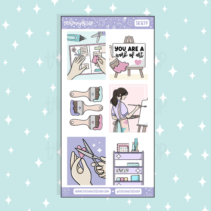 Crafty AF Full Boxes Doodle Sticker | A La Carte | Choose your Skin Tone!
