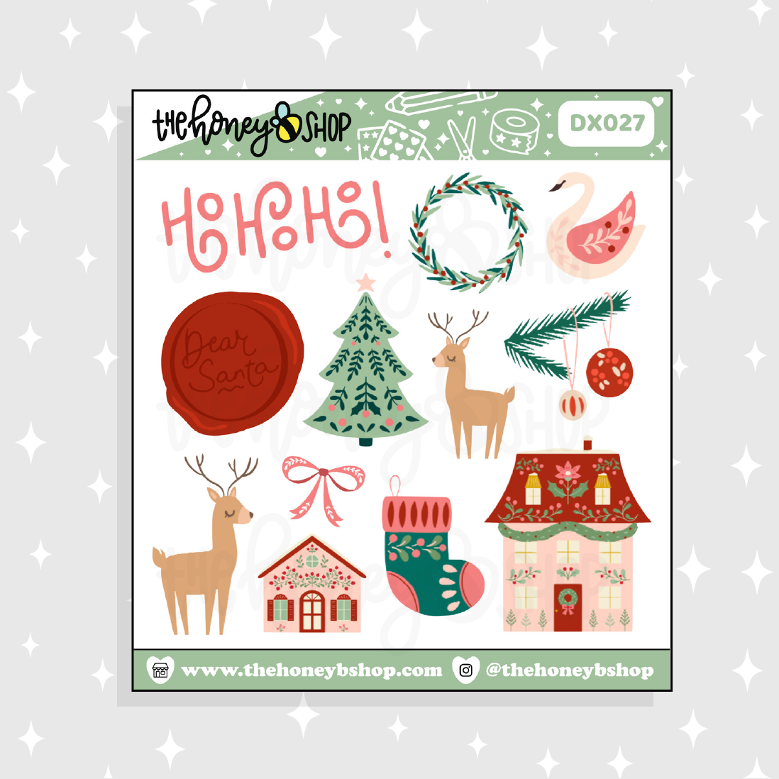 HoHoHo Chrismtas Deco Doodle Sticker
