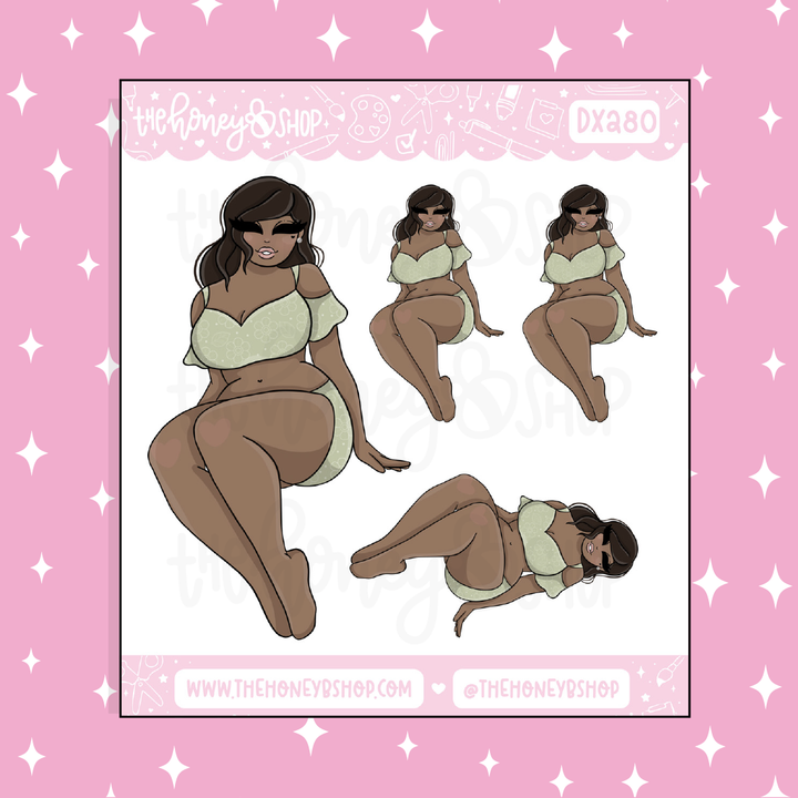 Poolside Babe Doodle Sticker | Choose your Skin Tone!