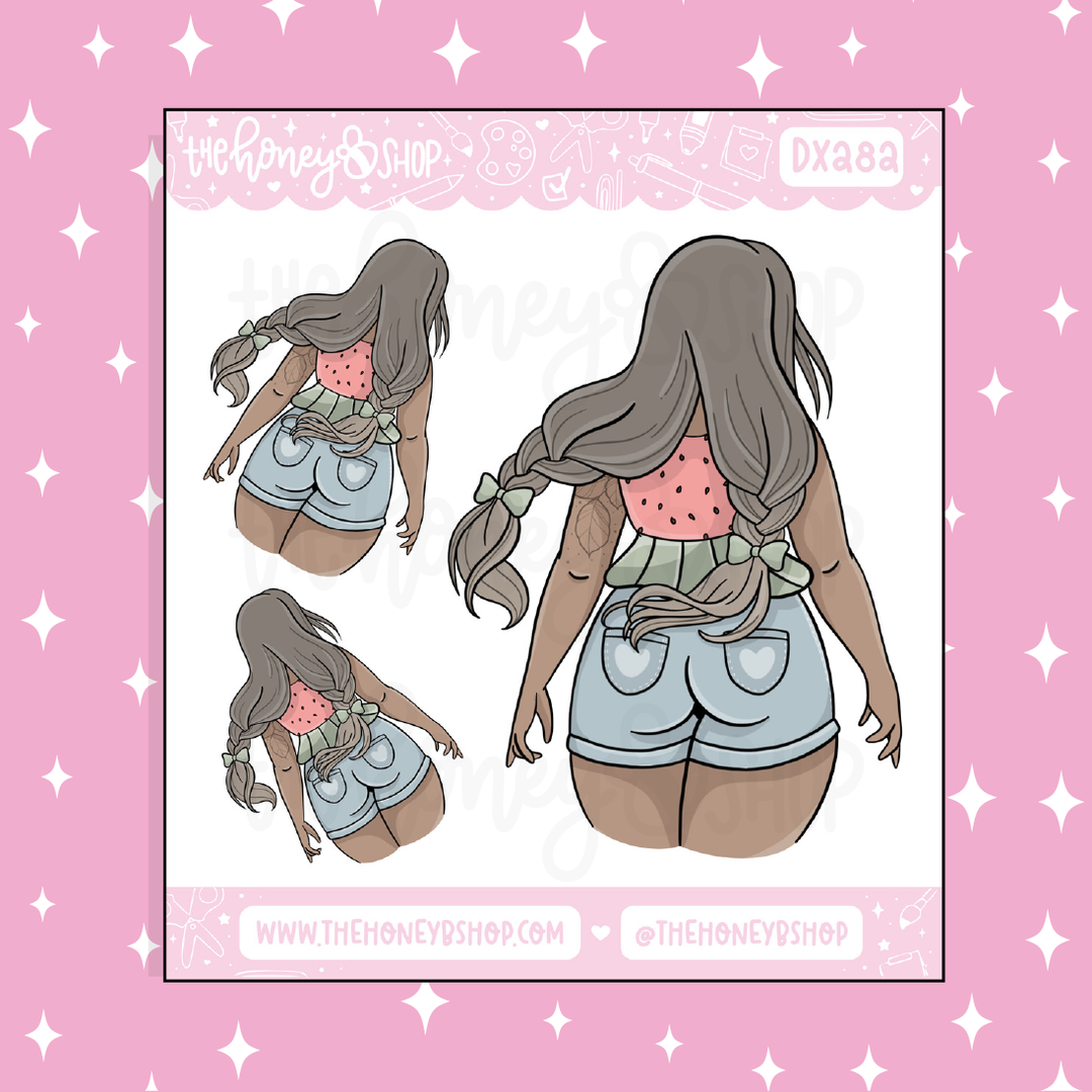 Watermelon Cutie Babe Doodle Sticker | Choose your Skin Tone!