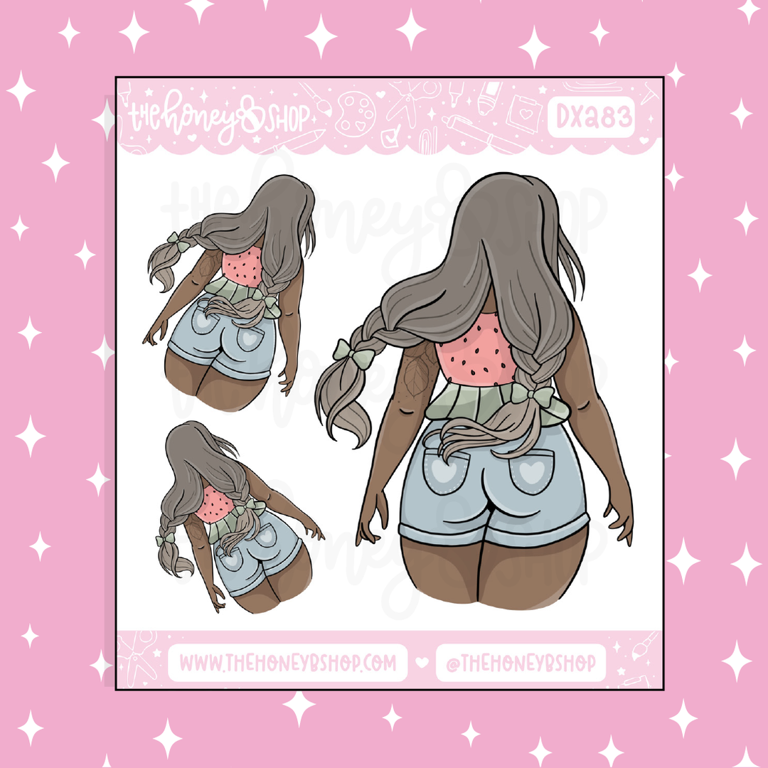 Watermelon Cutie Babe Doodle Sticker | Choose your Skin Tone!