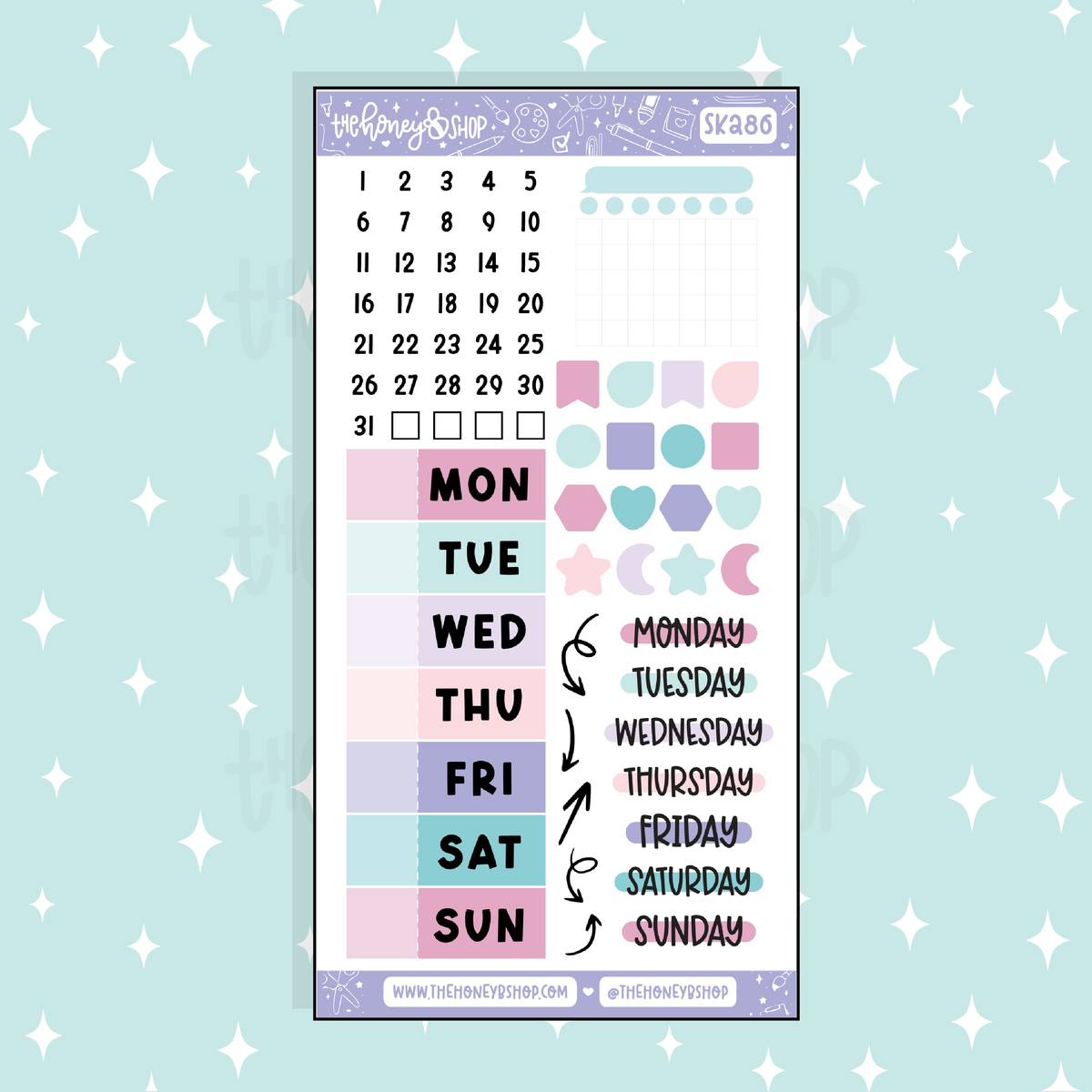 Crafty AF Days of the Week Doodle Sticker | A La Carte