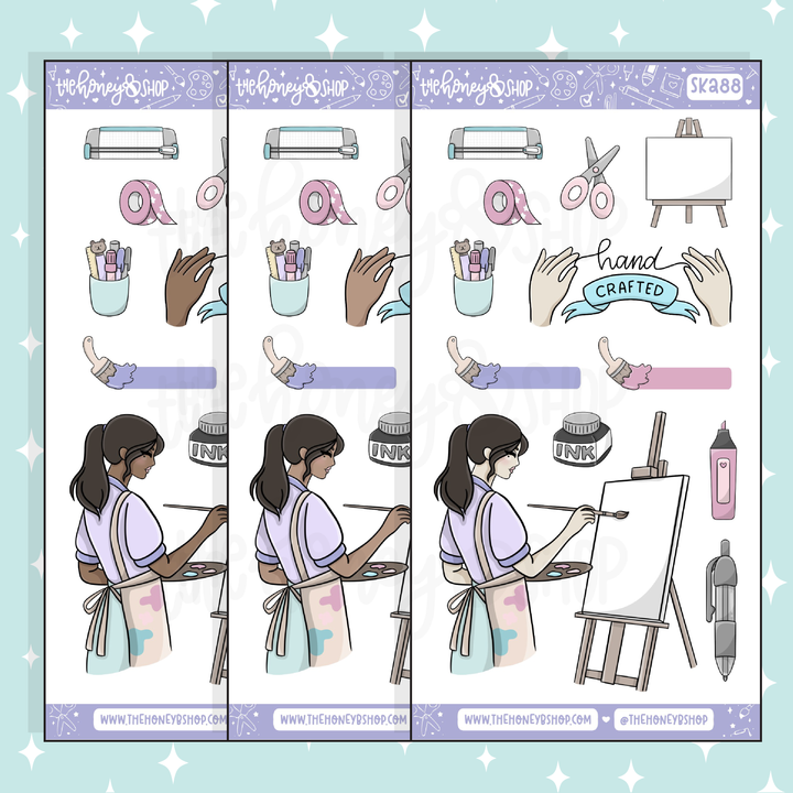 Etiqueta engomada del Doodle de las cajas llenas de las duchas | A la carta | ¡Elige tu tono de piel!