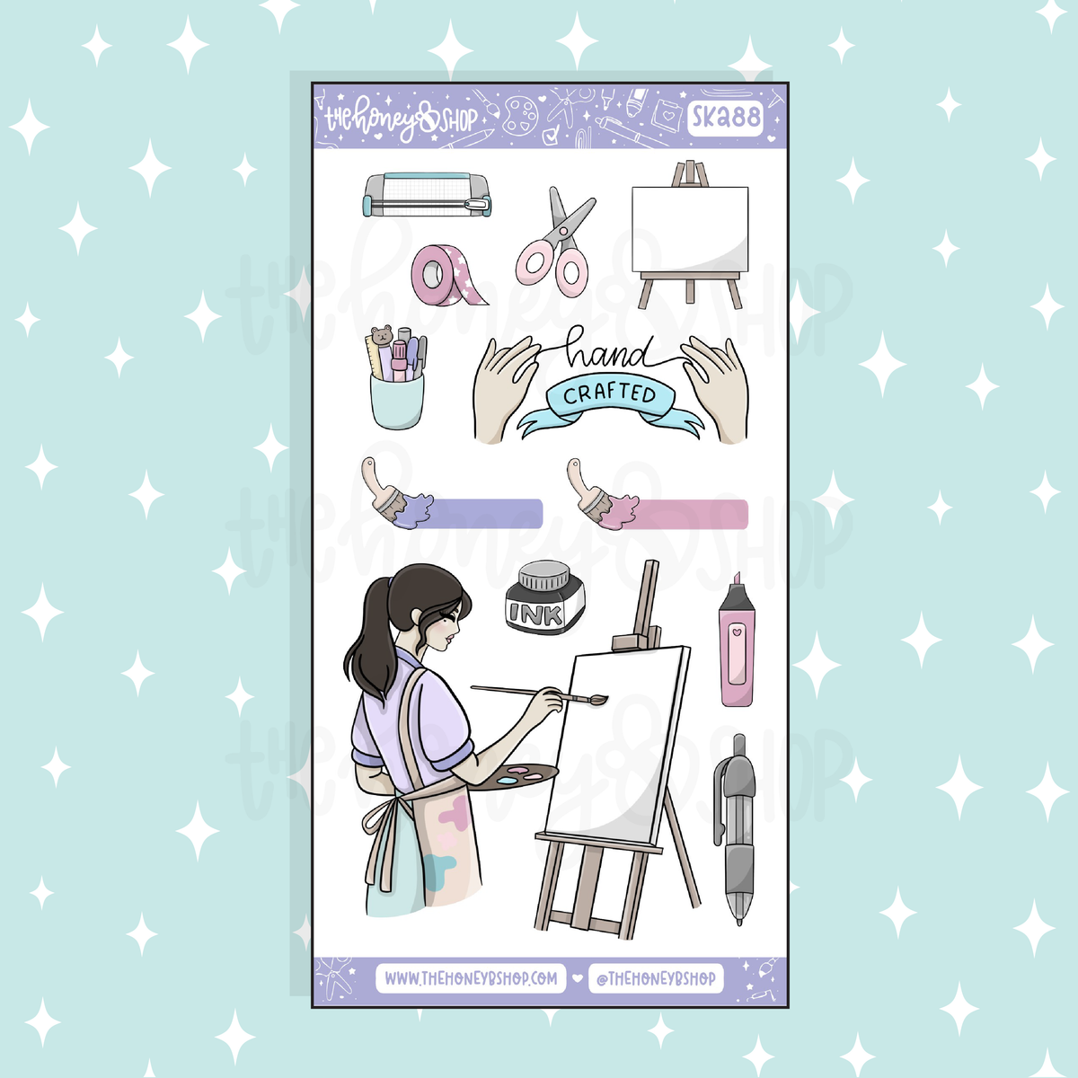 Crafty AF Large Babe Deco Doodle Sticker | A La Carte | Choose your Skin Tone!