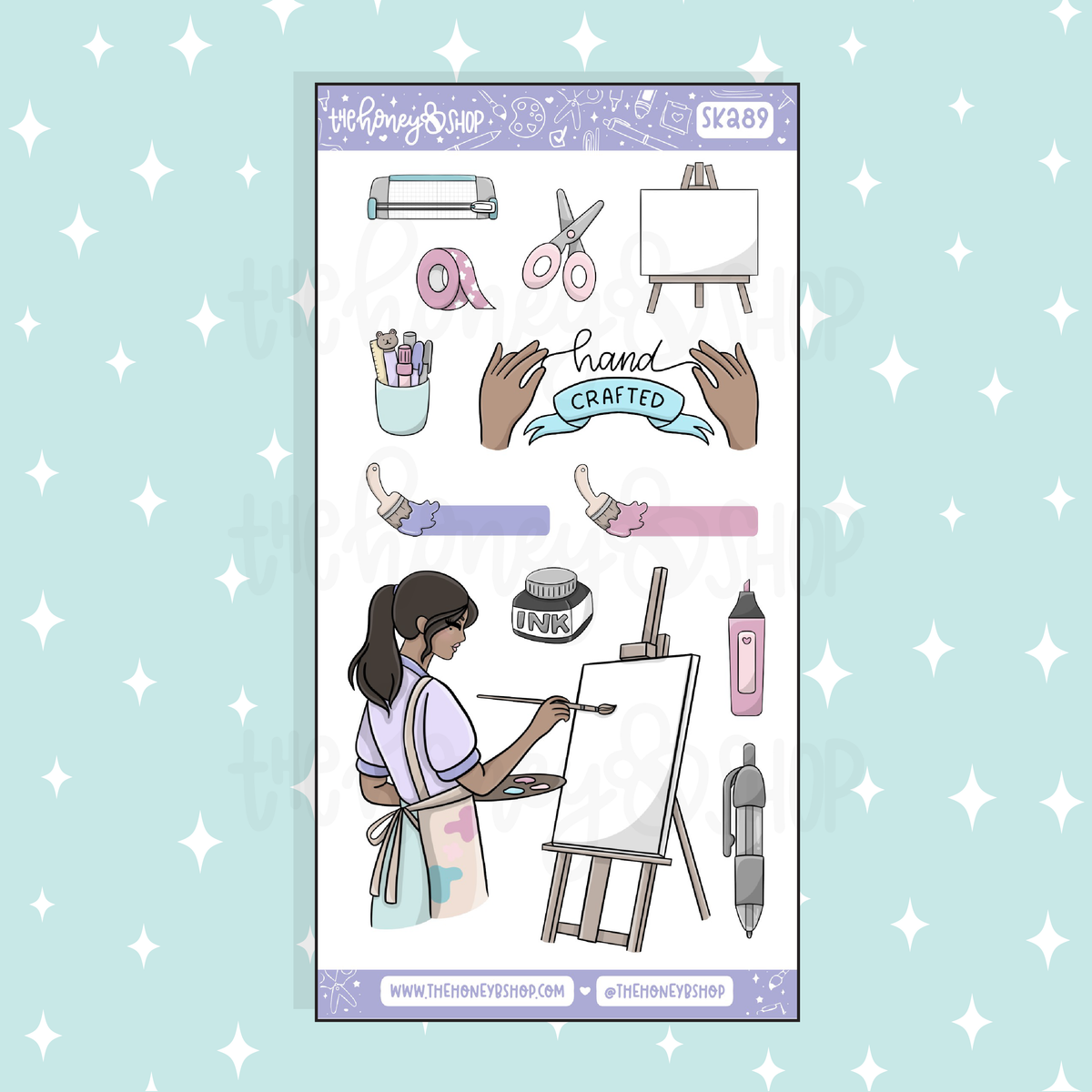Crafty AF Large Babe Deco Doodle Sticker | A La Carte | Choose your Skin Tone!