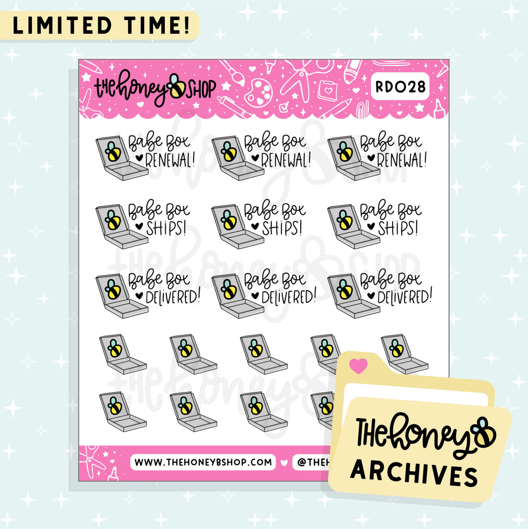 Babe Box Subscription Doodle Sticker Sheet | TheHoneyB Archive