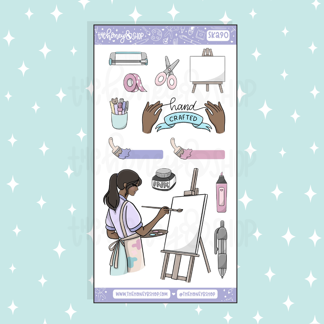 Etiqueta engomada del Doodle de las cajas llenas de las duchas | A la carta | ¡Elige tu tono de piel!