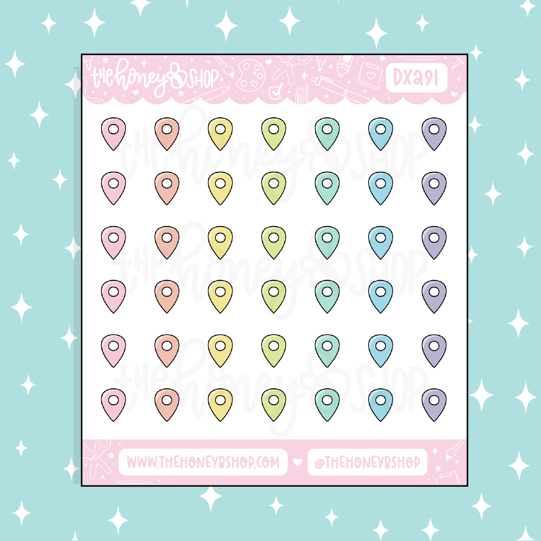 Location Pin Icon Doodle Sticker