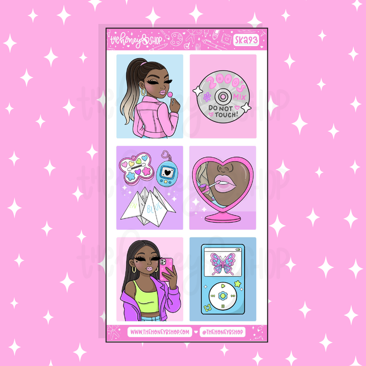 Etiqueta engomada del Doodle de las cajas llenas de las duchas | A la carta | ¡Elige tu tono de piel!