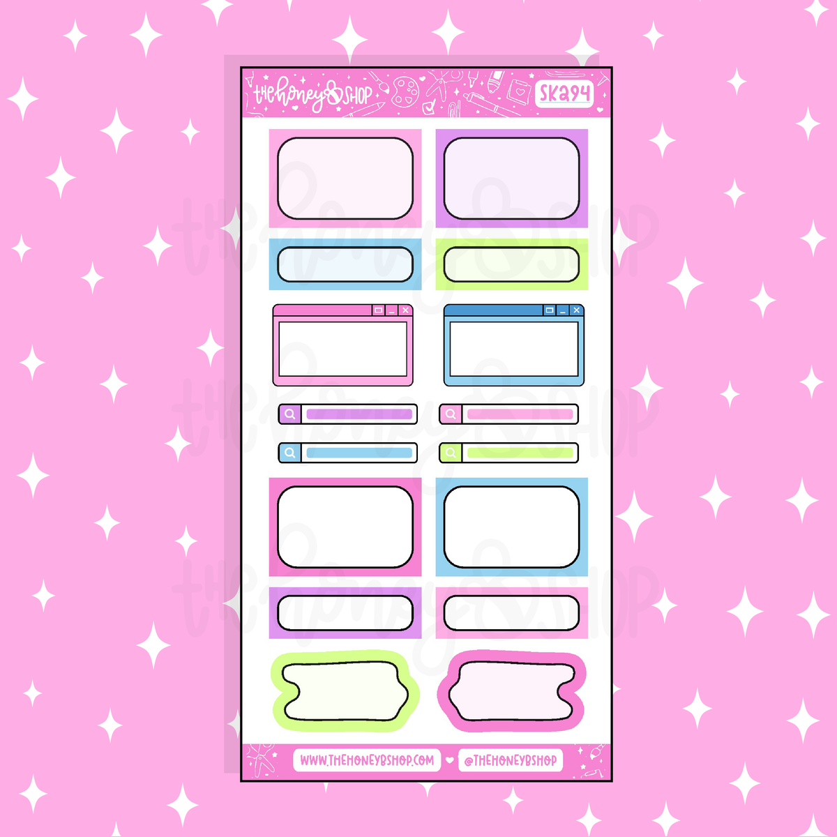 Y2K Half Boxes Doodle Sticker | A La Carte