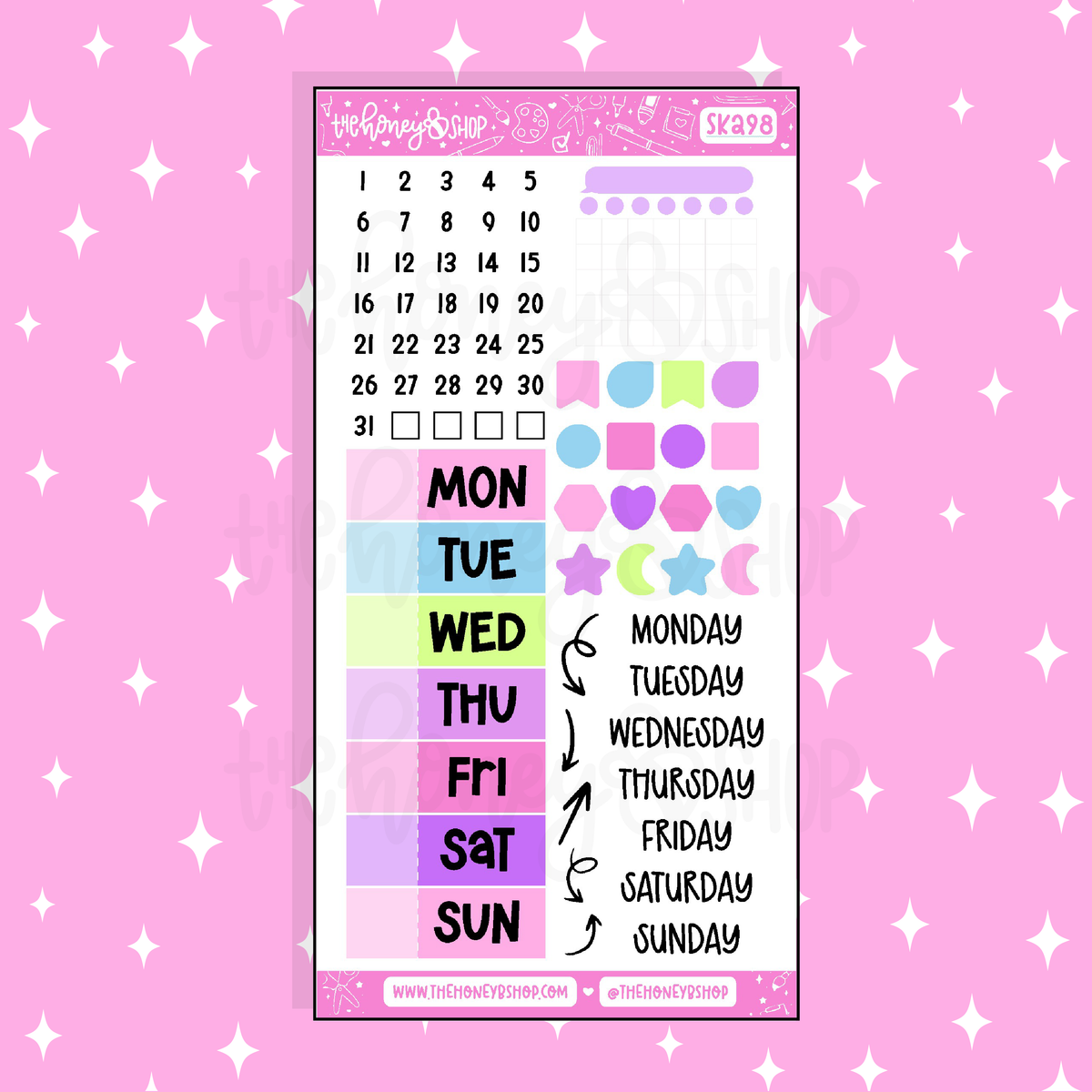 Y2K Days of the Week Doodle Sticker | A La Carte