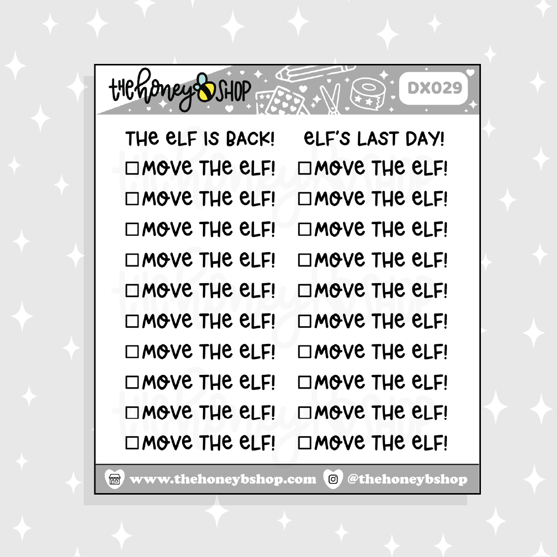 Move The Elf Doodle Sticker