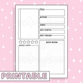 Book Review Printable Bee-6 Full Page Sticker | B6 Planner | Printable Planner Stickers