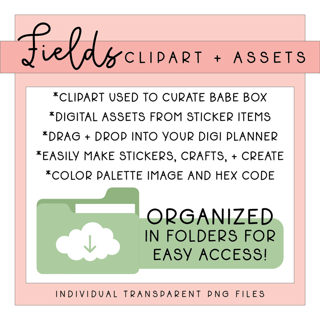 Fields | Deluxe Digital Babe Box - Printable Stickers &amp; Clipart
