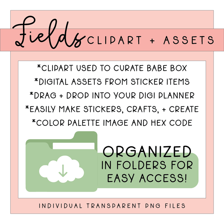 Fields | Deluxe Digital Babe Box - Printable Stickers &amp; Clipart