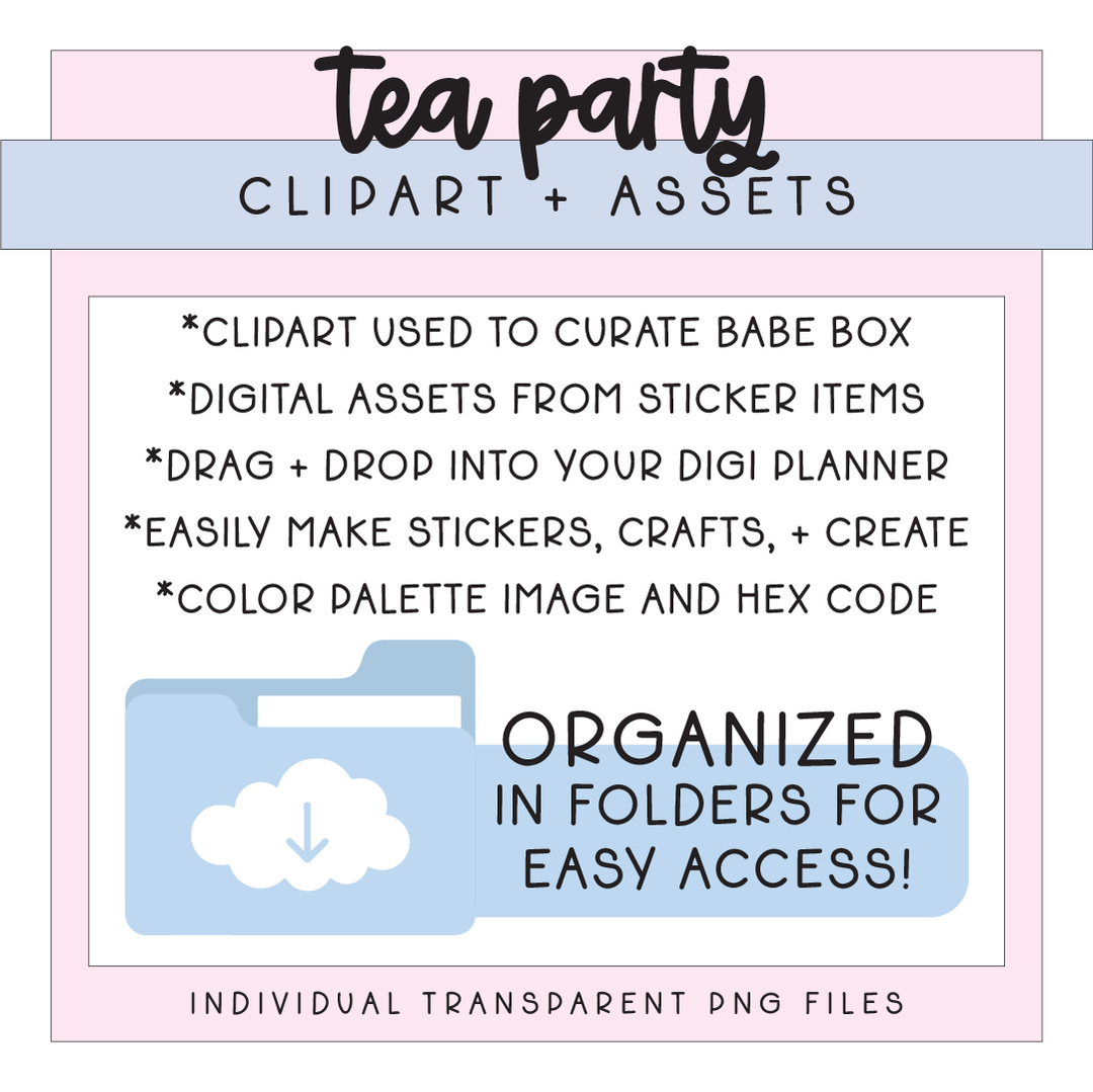 Tea Party | Deluxe Digital Babe Box - Printable Stickers &amp; Clipart