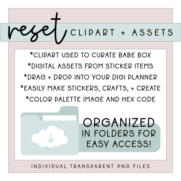 Reset | Deluxe Digital Babe Box - Printable Stickers &amp; Clipart