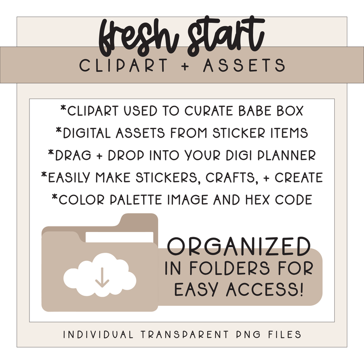 Fresh Start | Deluxe Digital Babe Box - Printable Stickers &amp; Clipart