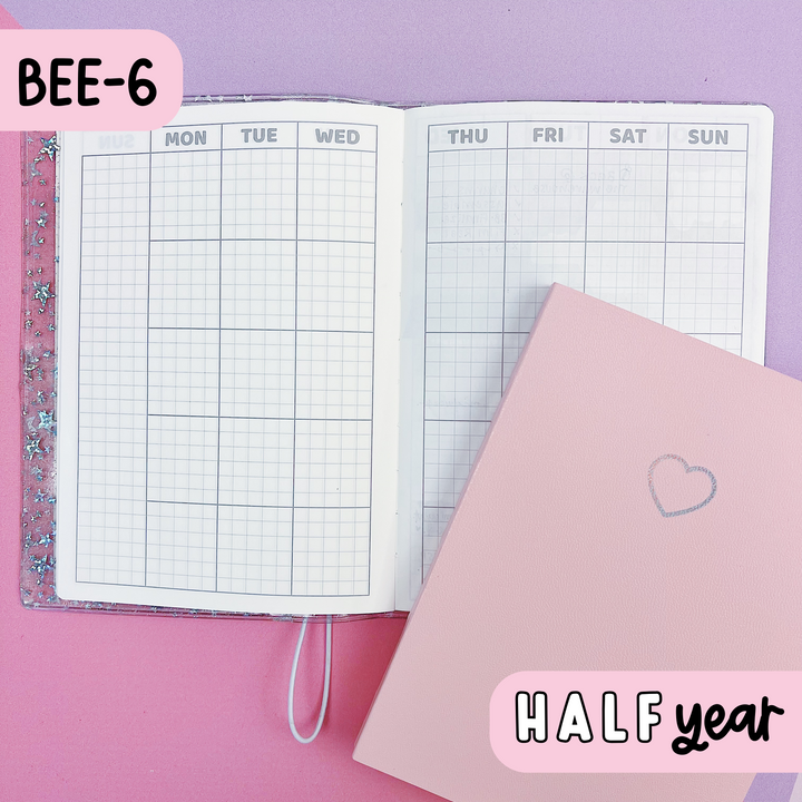 Half Year BEE-6 THBS Planner | Tomoe River Paper | Undated Monthly, Weekly, + Daily Planner