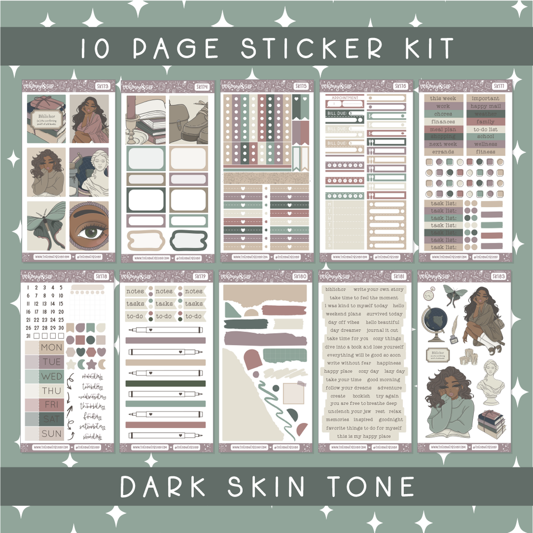 Dark Academia | Deluxe Digital Babe Box - Printable Stickers &amp; Clipart
