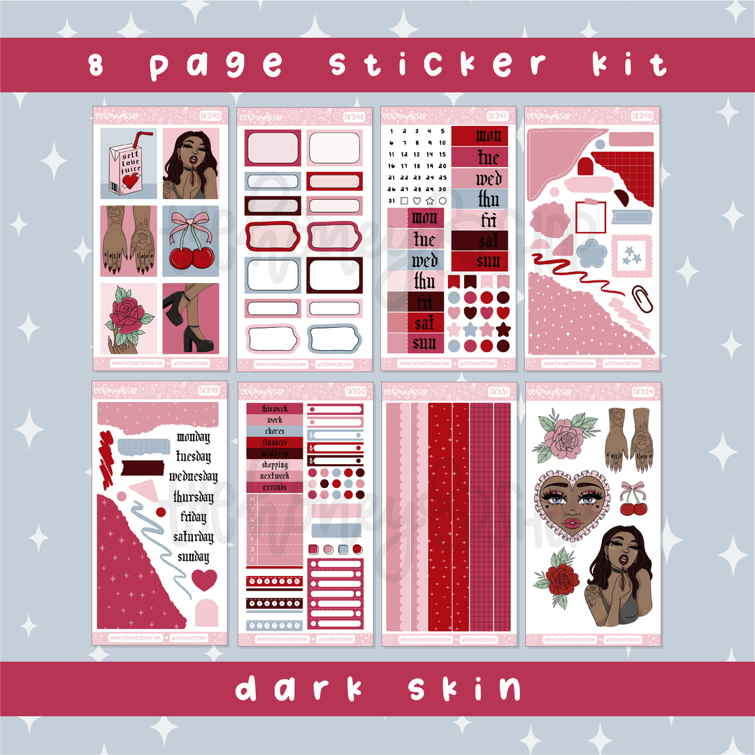 Cherry Bomb | Deluxe Digital Babe Box - Printable Stickers &amp; Clipart