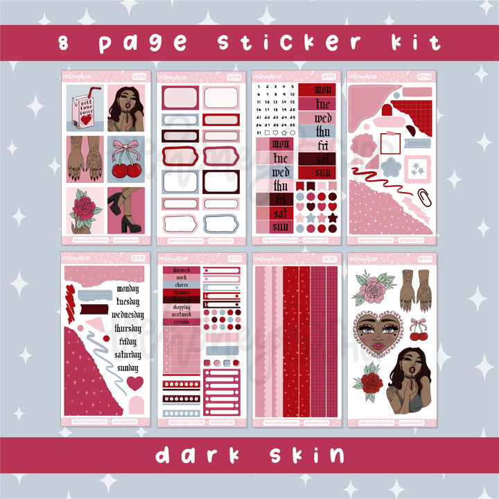 Cherry Bomb | Deluxe Digital Babe Box - Printable Stickers &amp; Clipart
