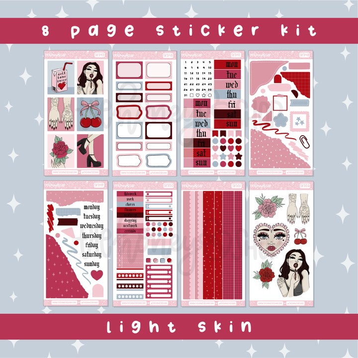 Cherry Bomb | Deluxe Digital Babe Box - Printable Stickers &amp; Clipart