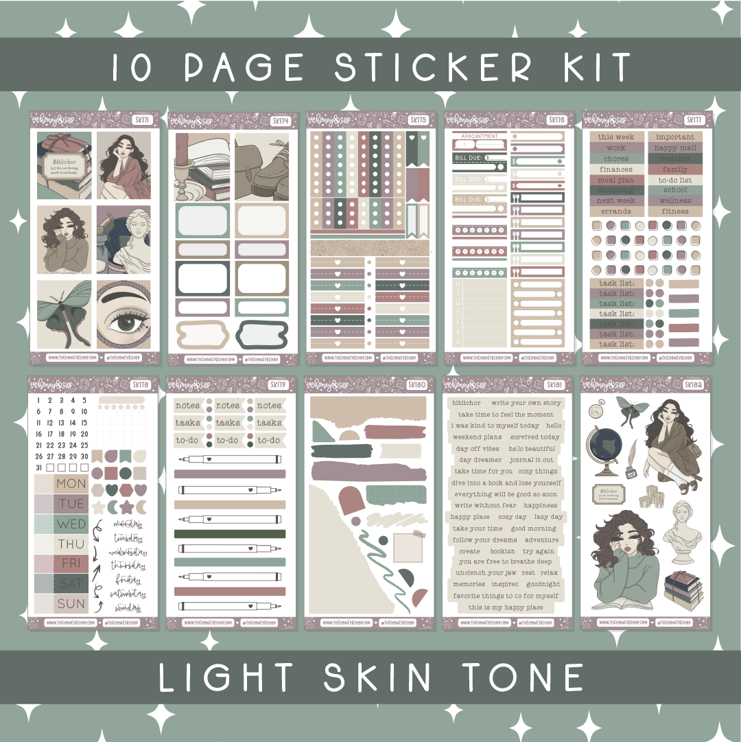 Dark Academia | Deluxe Digital Babe Box - Printable Stickers &amp; Clipart