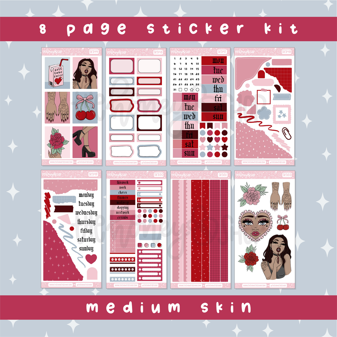 Cherry Bomb | Deluxe Digital Babe Box - Printable Stickers &amp; Clipart