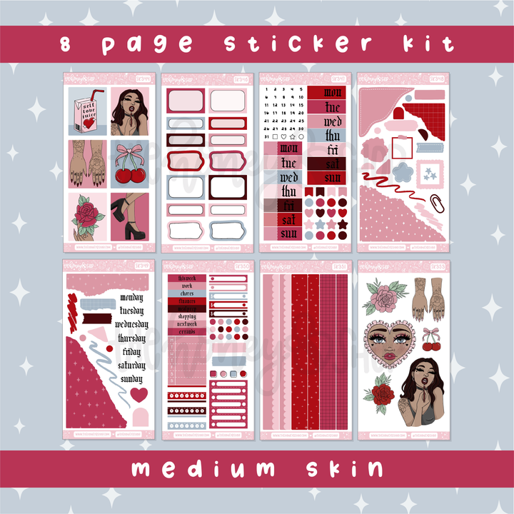 Cherry Bomb | Deluxe Digital Babe Box - Printable Stickers &amp; Clipart