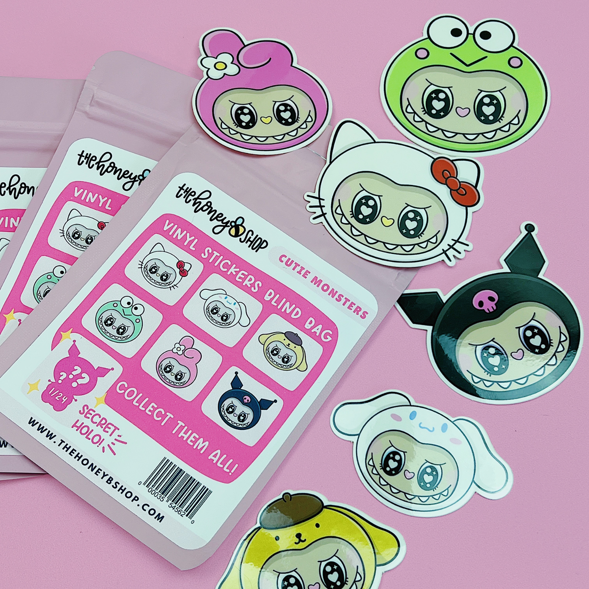Cutie Monster Series 1 | Vinyl Sticker Blind Bag | Includes 3 Vinyl Stickers!