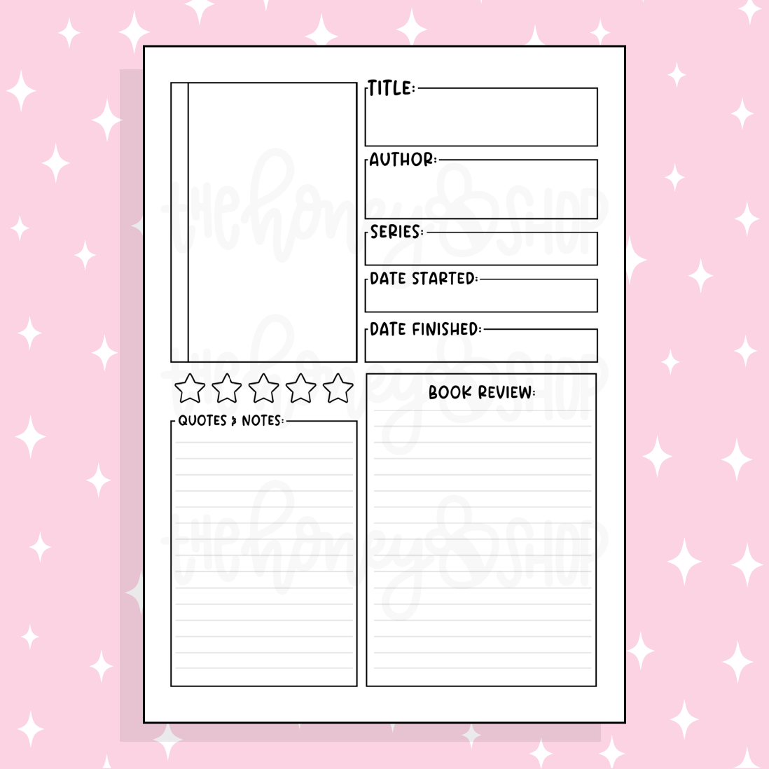 Book Review Bee-6 Full Page Sticker | B6 Size 5x7