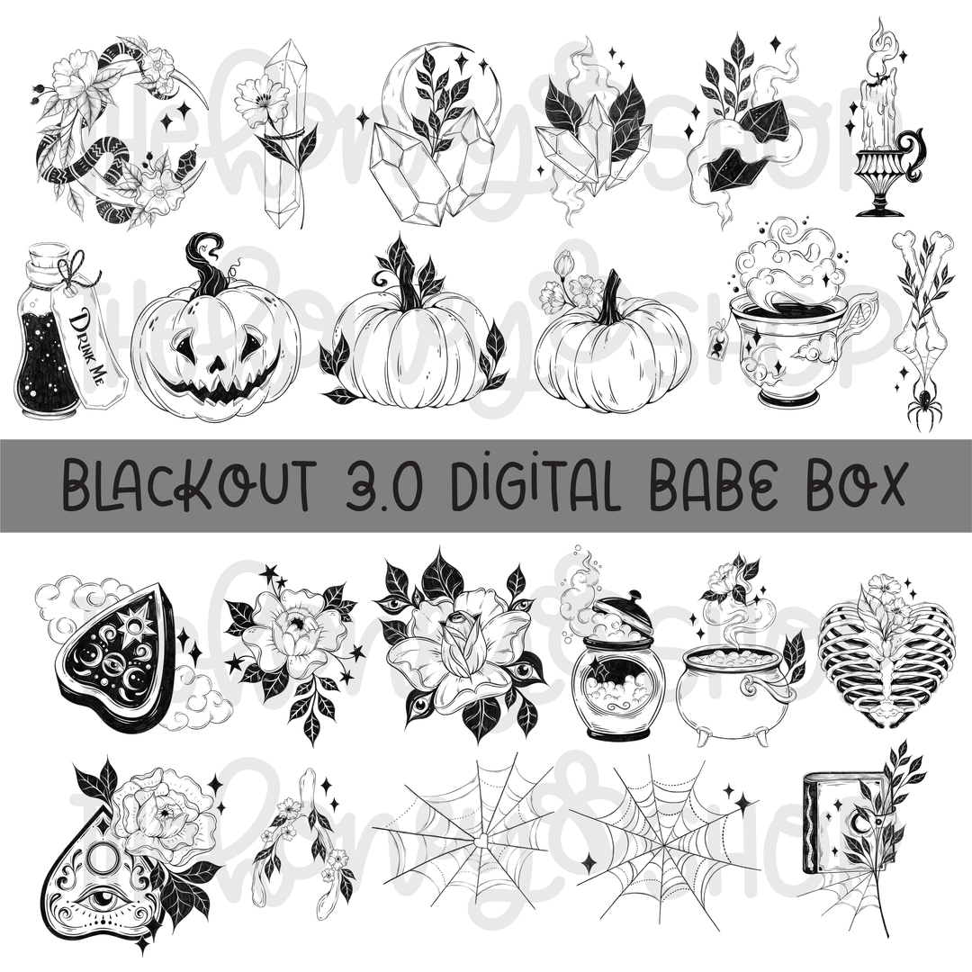 Blackout 3.0 | Sep 2023 Digital Babe Box - Clipart &amp; Digital Papers