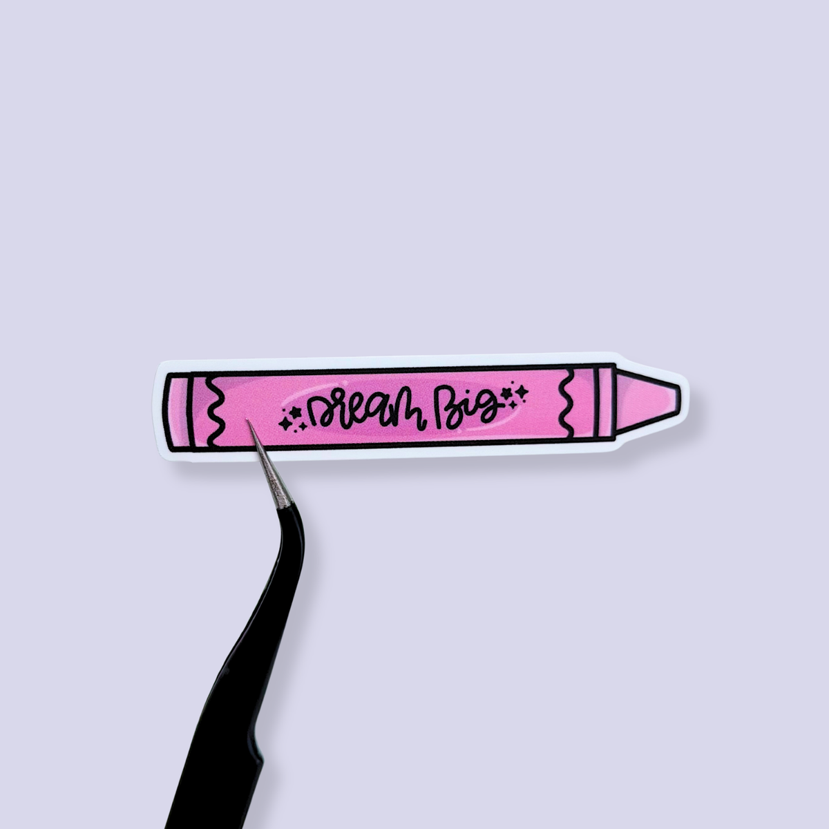 Dream Big Pink Crayon Vinyl Sticker Die Cut