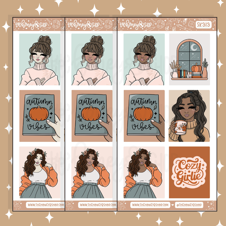 Etiqueta engomada del Doodle de las cajas llenas de las duchas | A la carta | ¡Elige tu tono de piel!