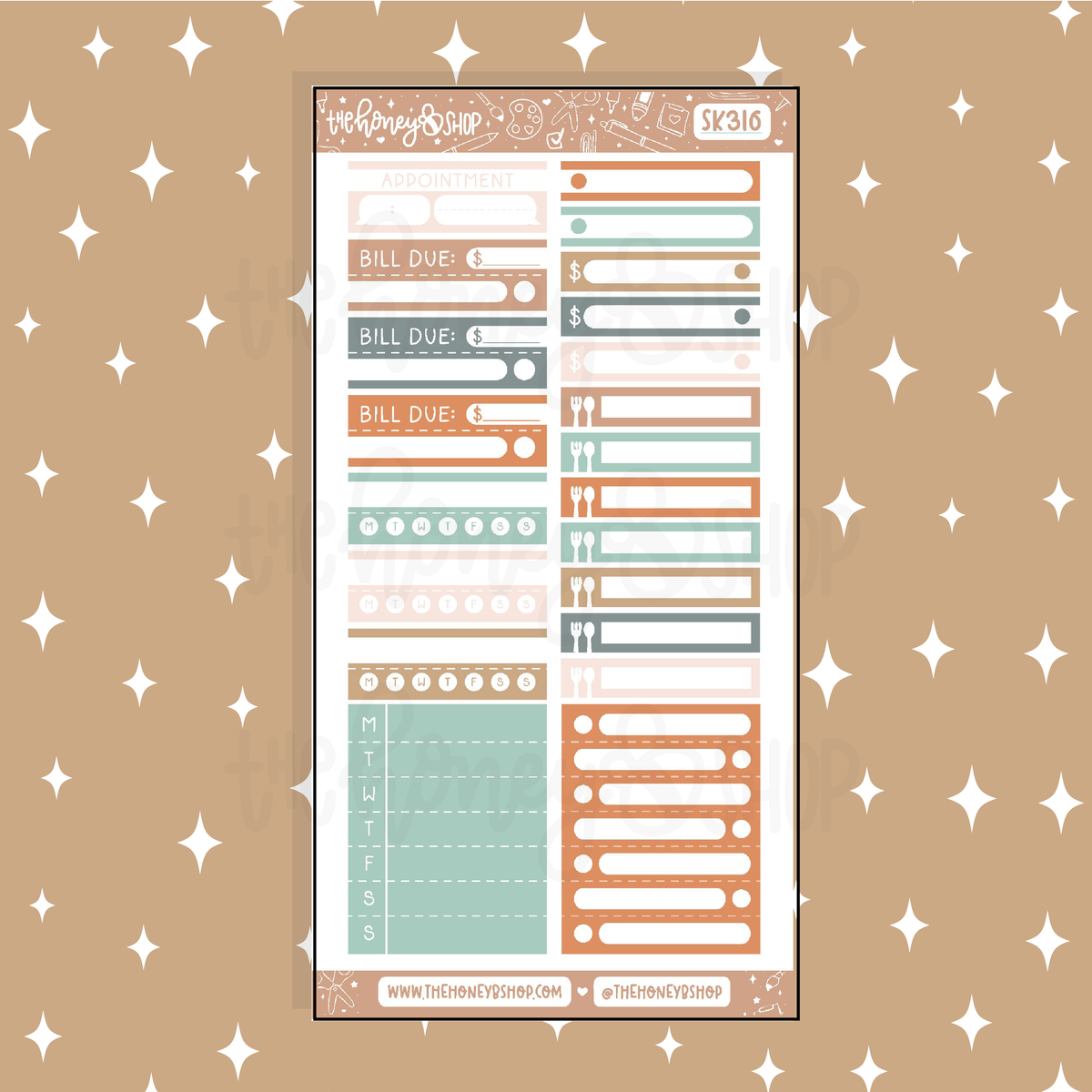 Autumn Vibes Habits + Functionals Doodle Sticker | A La Carte