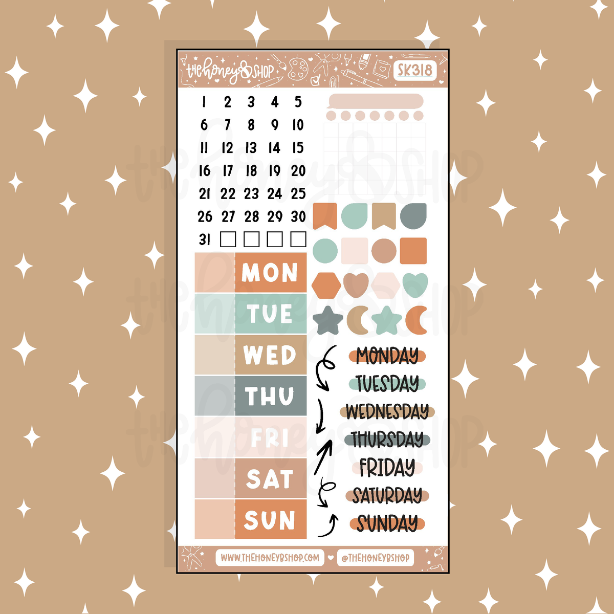 Autumn Vibes Days of the Week Doodle Sticker | A La Carte