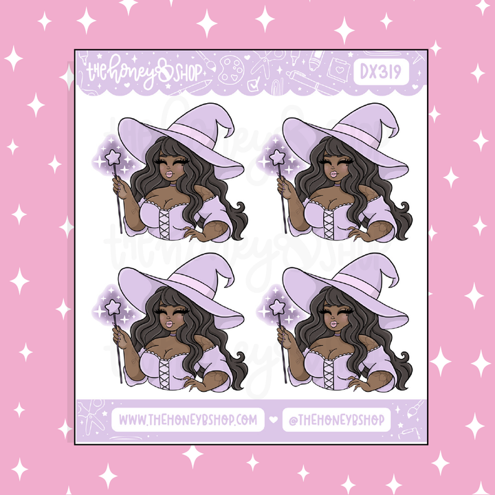 Pastel Spooks Witchy Babe Doodle Sticker | October Patreon | Choose your Skin Tone!