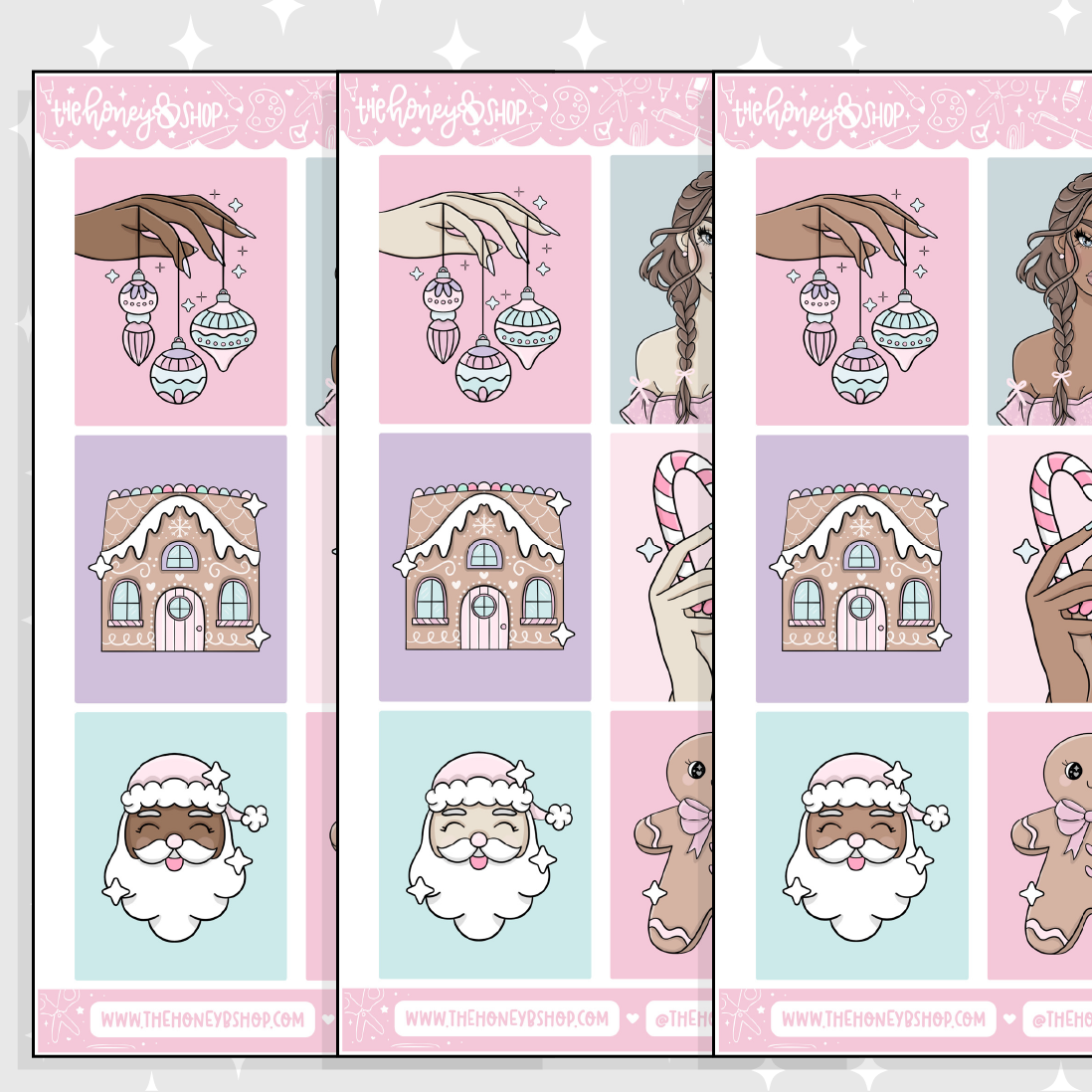 Holiday Magic Full Boxes Doodle Sticker | November Patreon | Choose your Skin Tone!