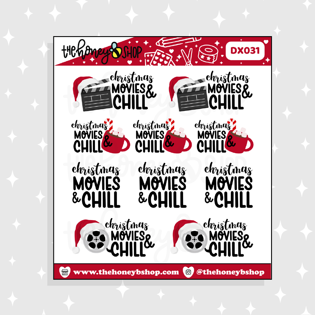 Christmas Movies & Chill Doodle Sticker