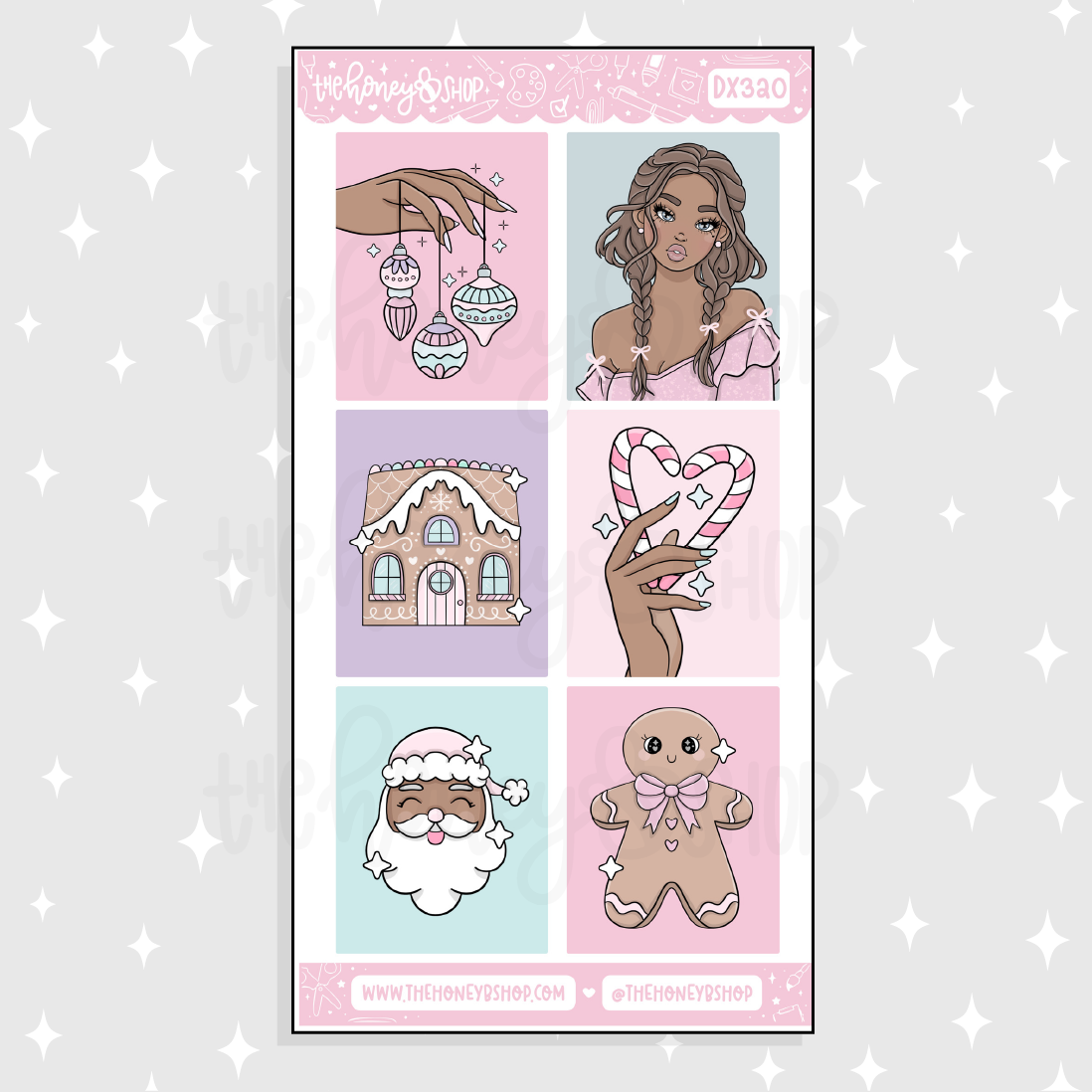 Holiday Magic Full Boxes Doodle Sticker | November Patreon | Choose your Skin Tone!