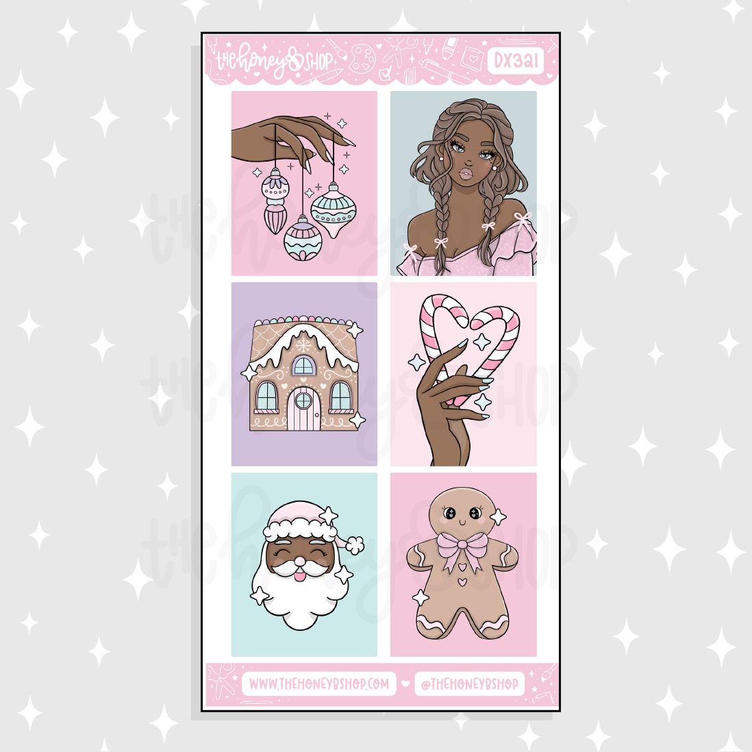 Holiday Magic Full Boxes Doodle Sticker | November Patreon | Choose your Skin Tone!