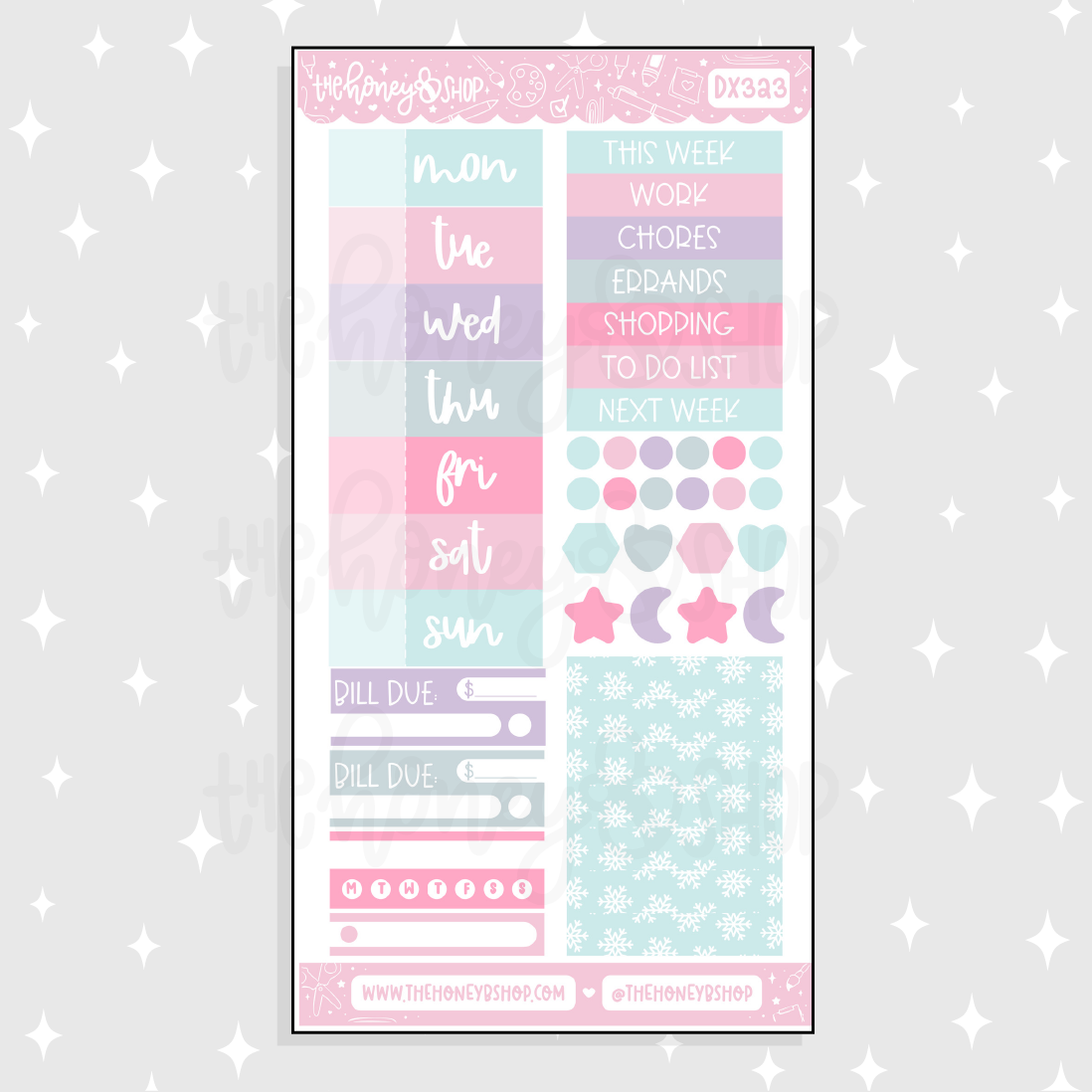 Holiday Magic Functional + Date Headers Doodle Sticker | November Patreon