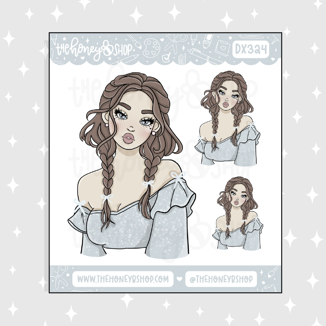 Holiday Babe Doodle Sticker | November Patreon | Choose your Skin Tone!