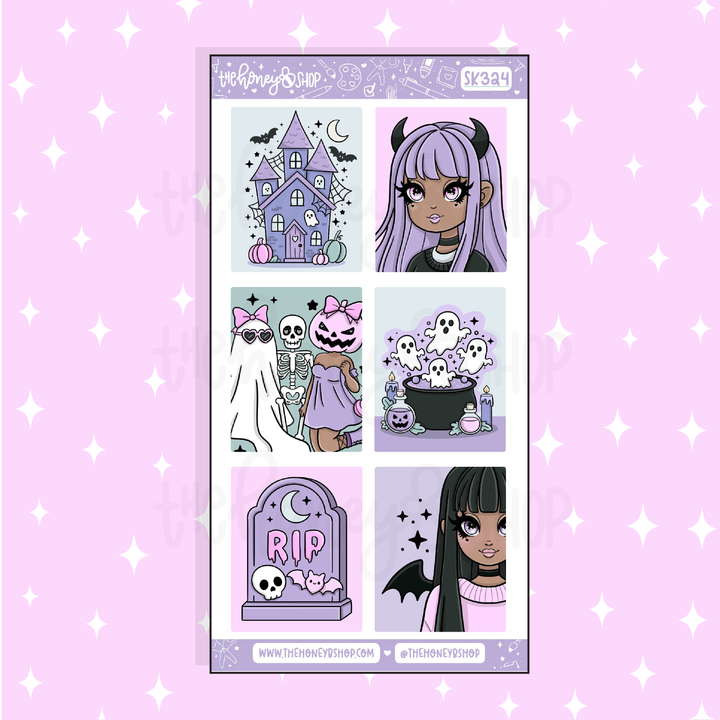 Spooky Stationery Full Boxes Doodle Sticker | A La Carte | Choose your Skin Tone!